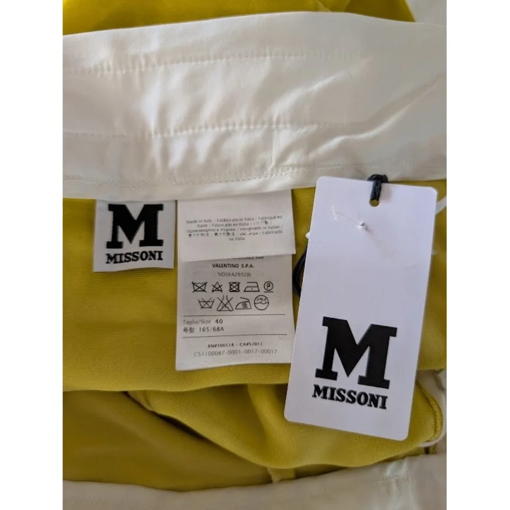 M Missoni Womens Yellow Ruffle Hem Belted Midi Skirt IT 40 US‎ 4 ND3RA2952J6